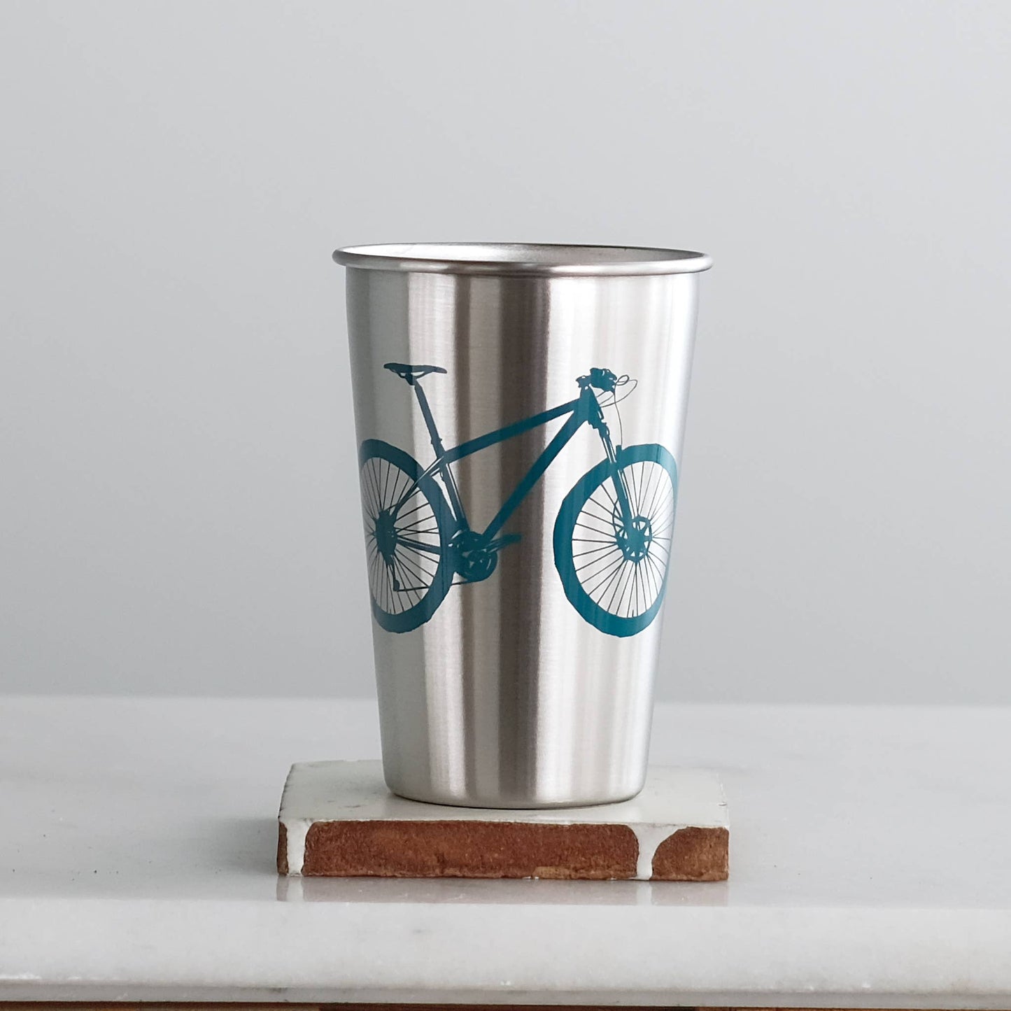 Mountain Bike Stainless Steel Pint Tumbler