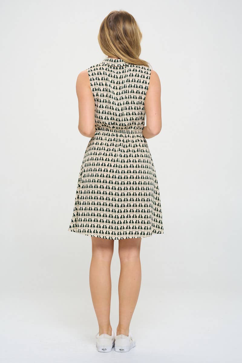 Kitty Cat Print Dress