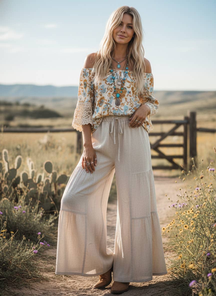 Tiered Palazzo Pants