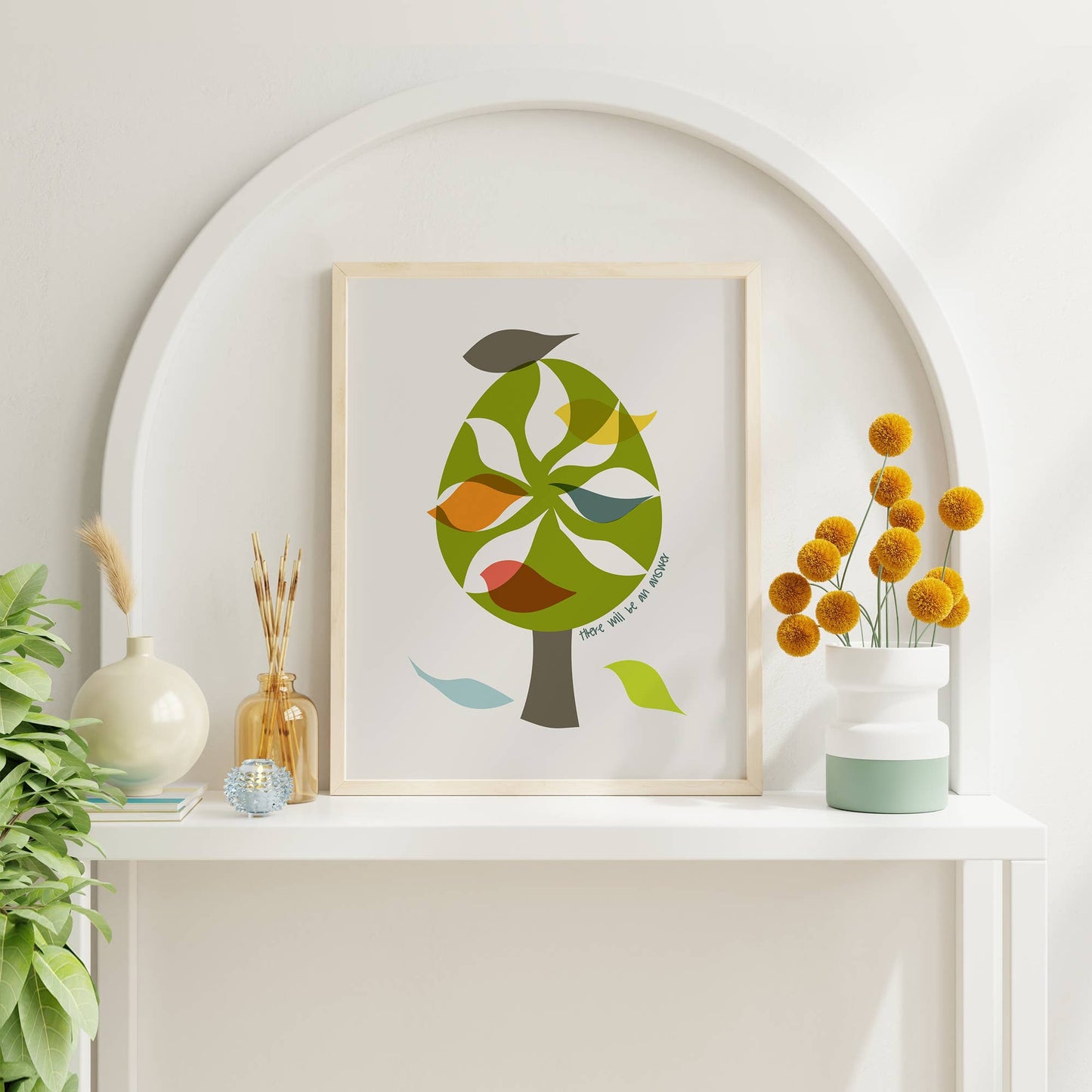 The Beatles | Let It Be - mid-century modern lyric art print