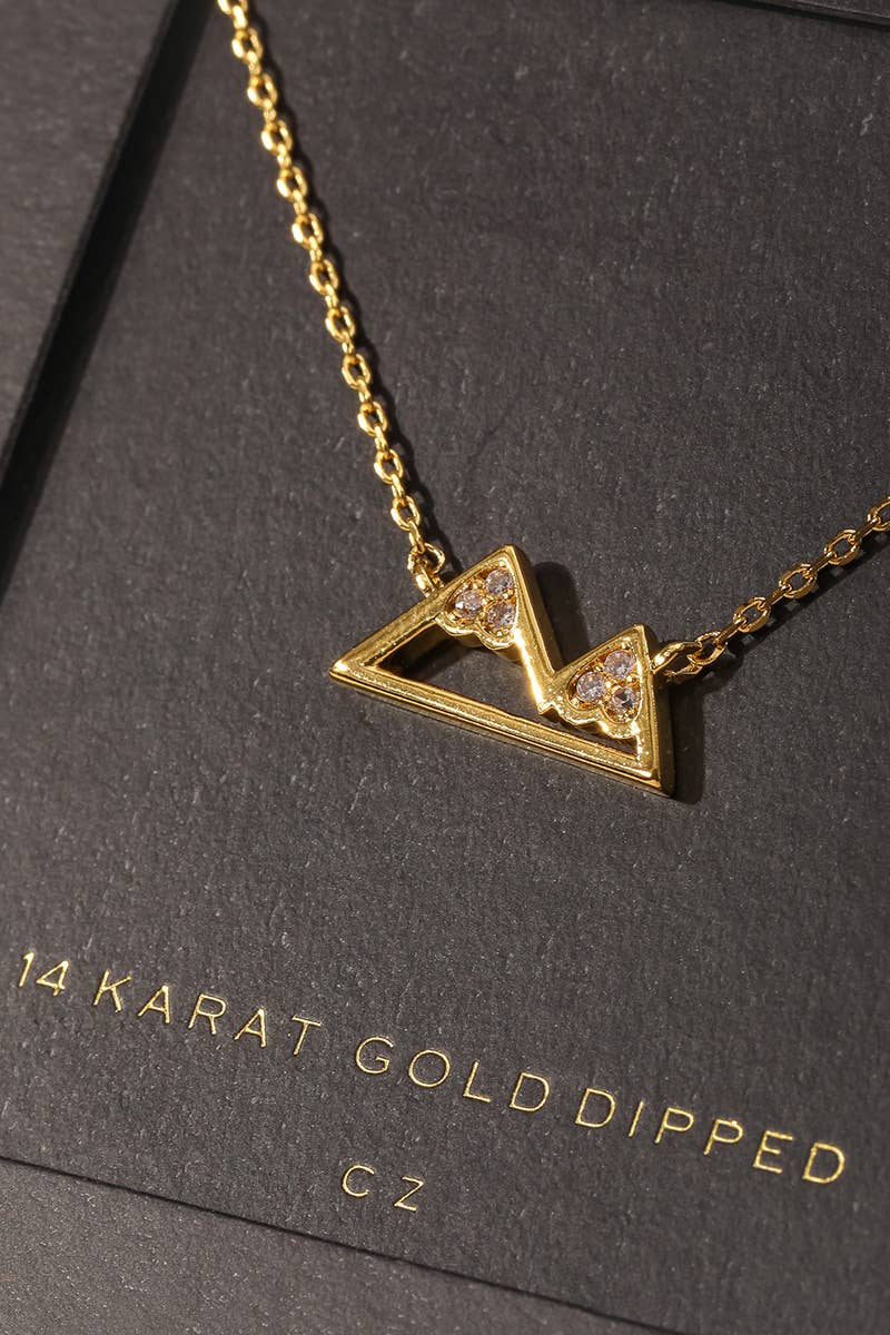 Secret Box Gold Dipped Mountain Pendant Necklace