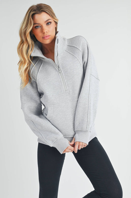 Long Dove Funnel Neck Half Zip