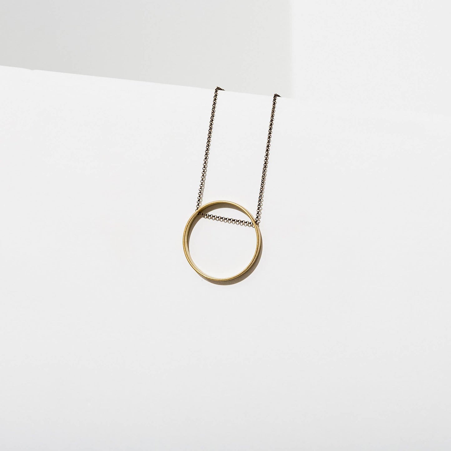 Horizon Brass Circle Necklace