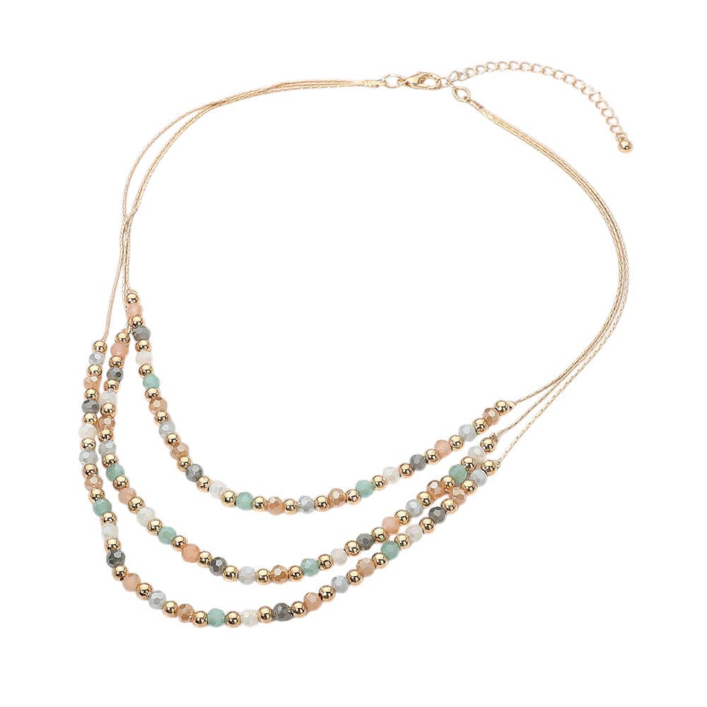 Layered Faceted Beaded Necklace