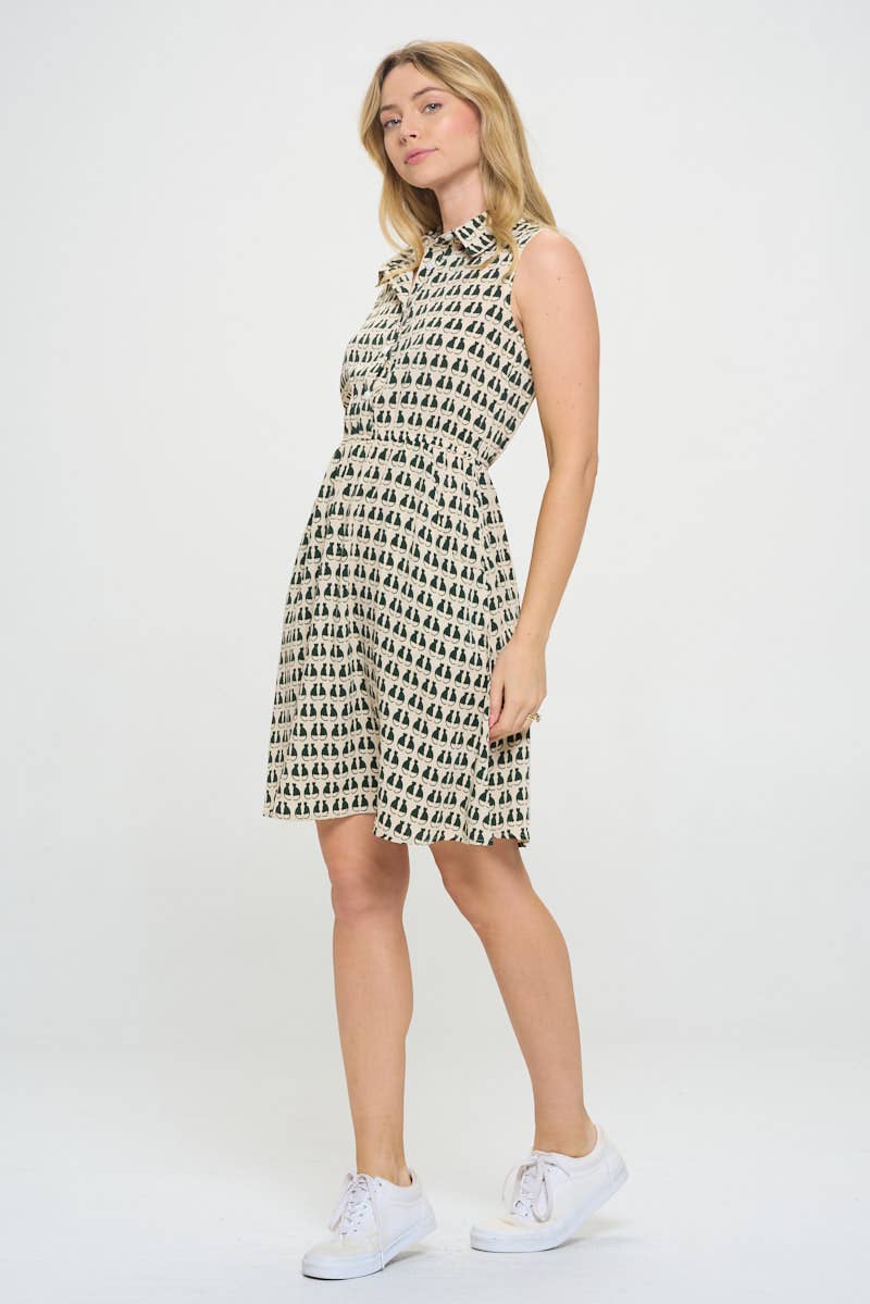 Kitty Cat Print Dress