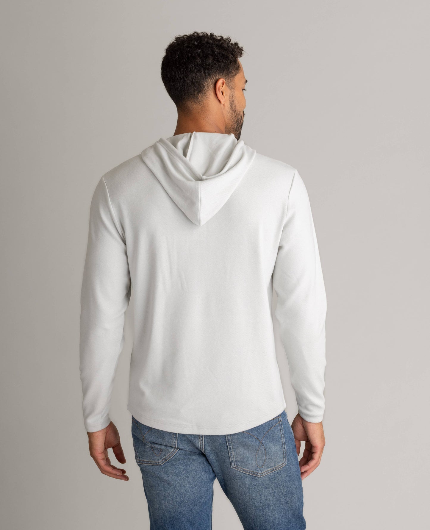 Men's Lichen Stretch Flannel Hooded Henley