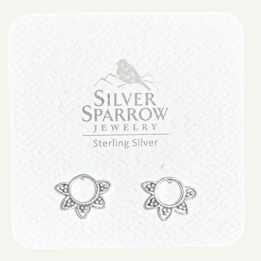 Sterling ethnic stud earring