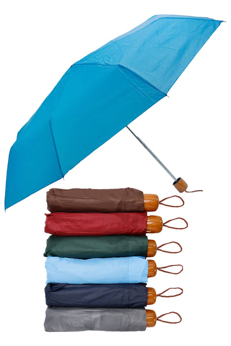 Solid 8-Panel 3-Fold Manual Compact Umbrella