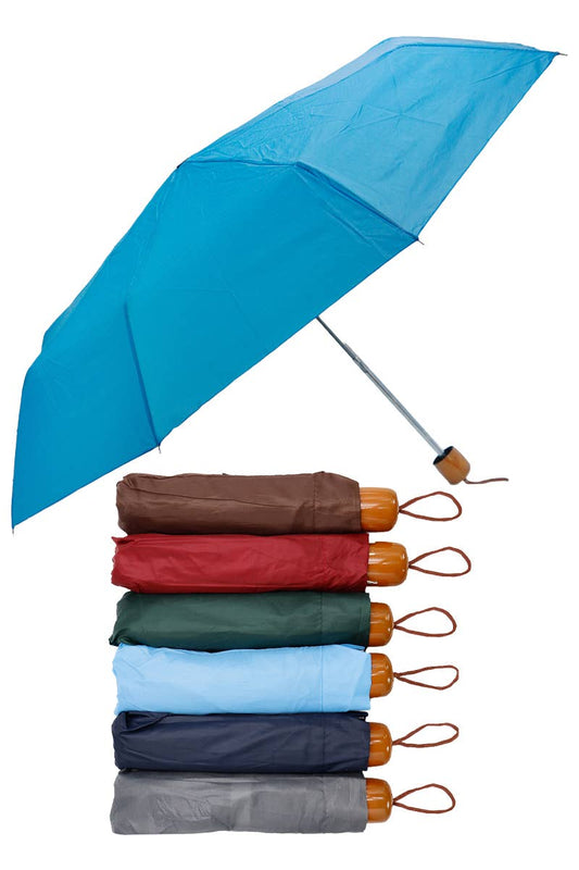 Solid 8-Panel 3-Fold Manual Compact Umbrella