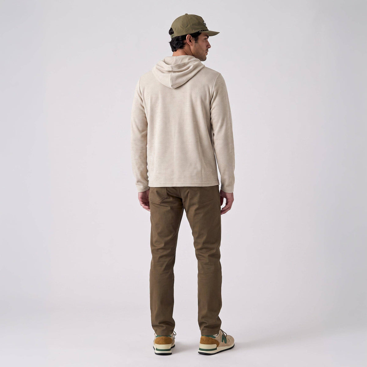 Men's Lichen Stretch Flannel Hooded Henley