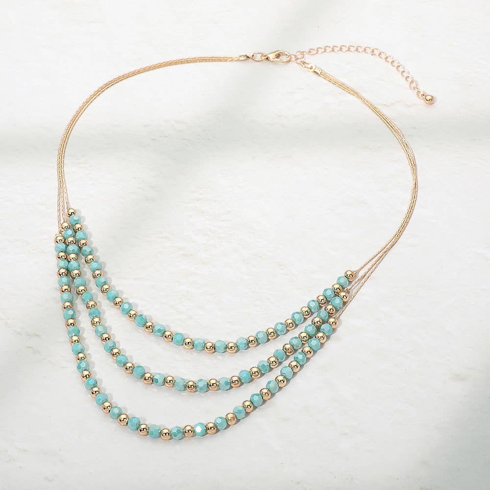 Layered Faceted Beaded Necklace
