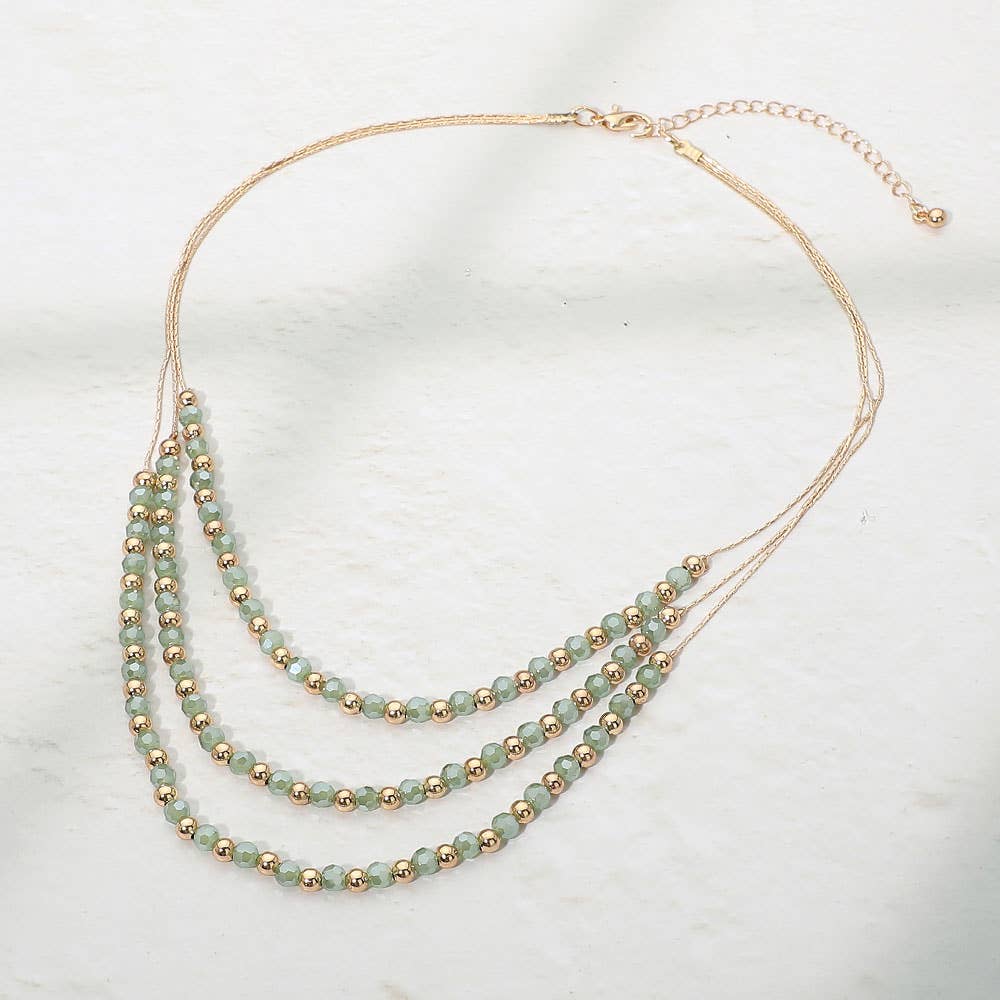 Layered Faceted Beaded Necklace