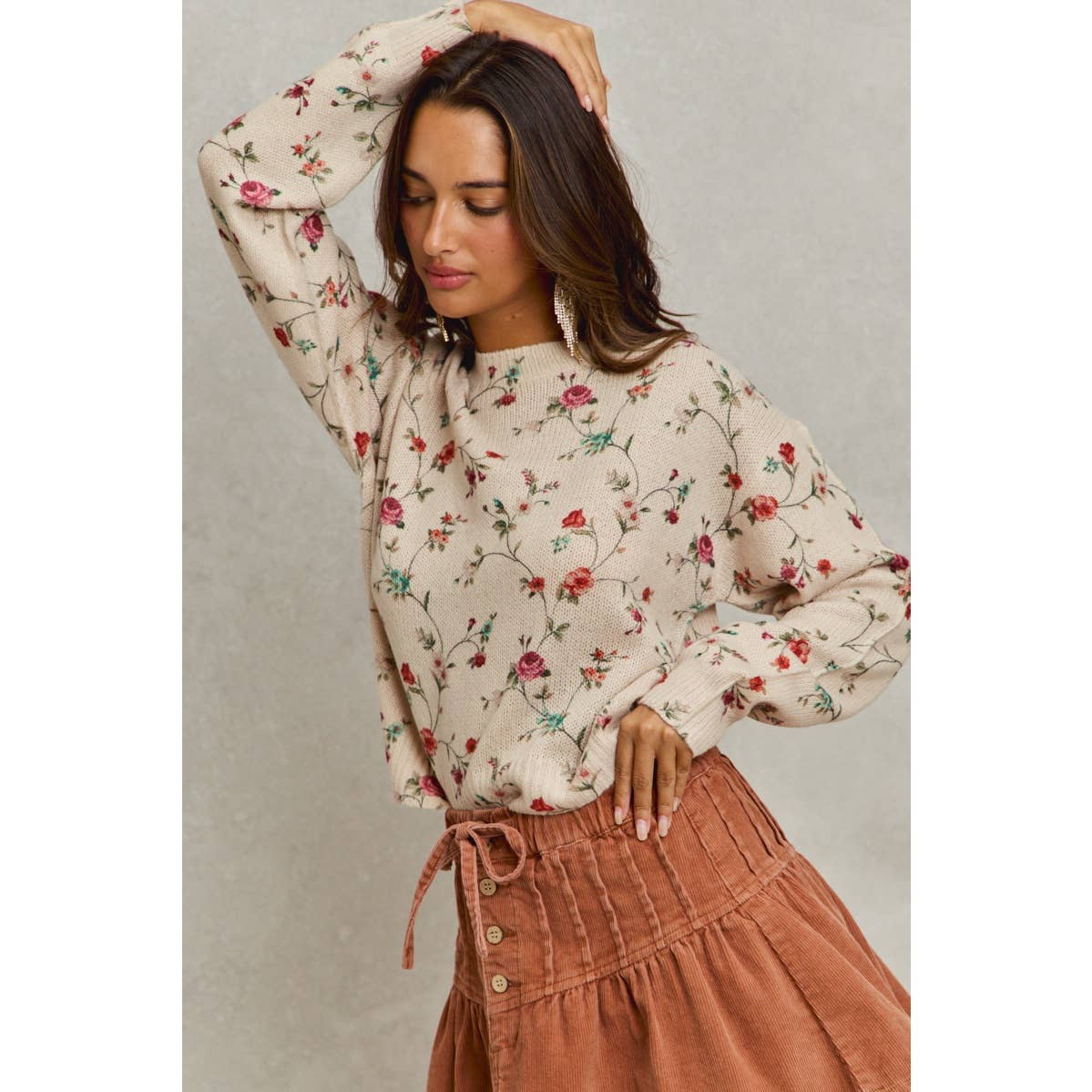 Blossoming Vine Knit Sweater