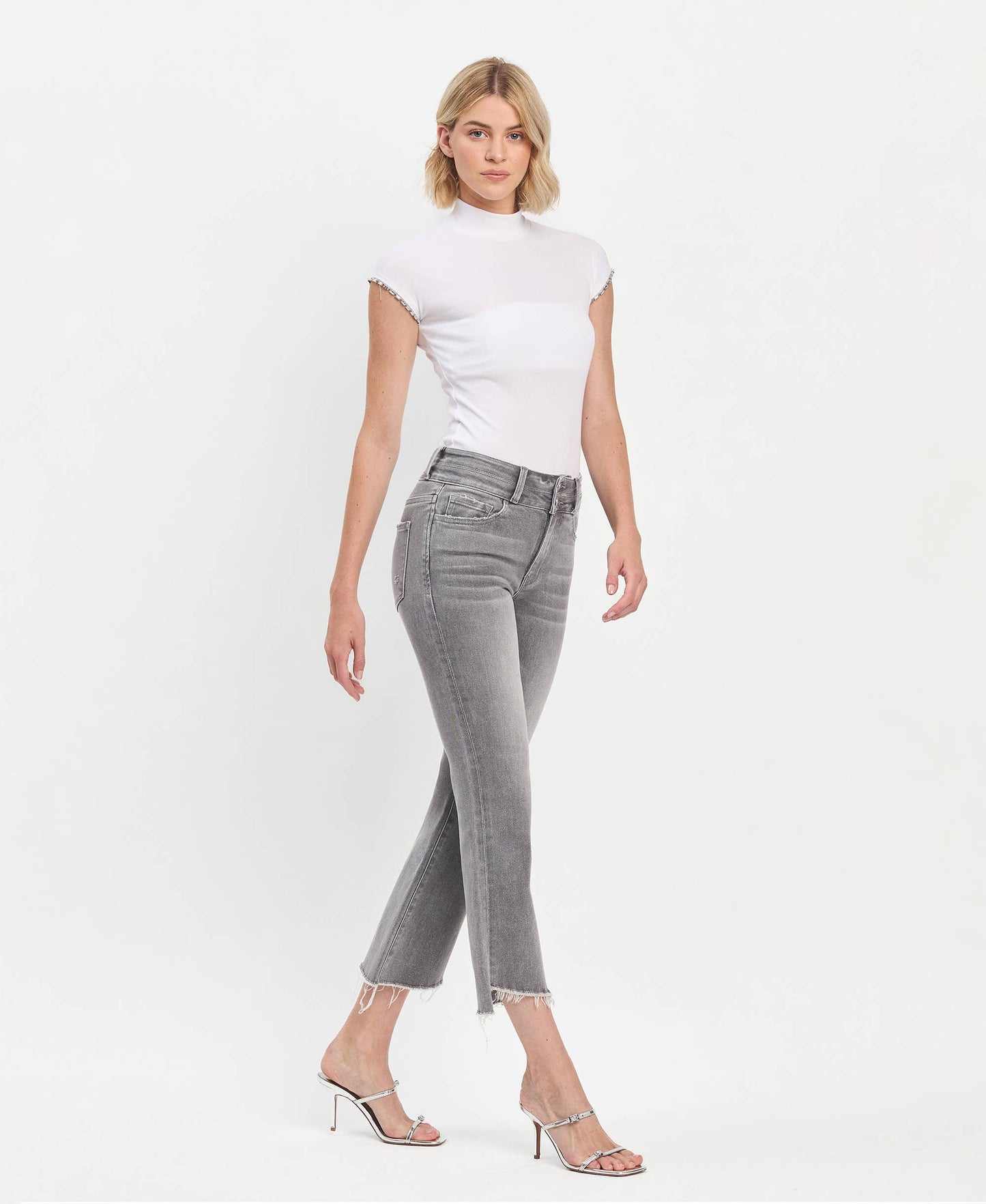 High Rise Bootcut Cropped Jeans