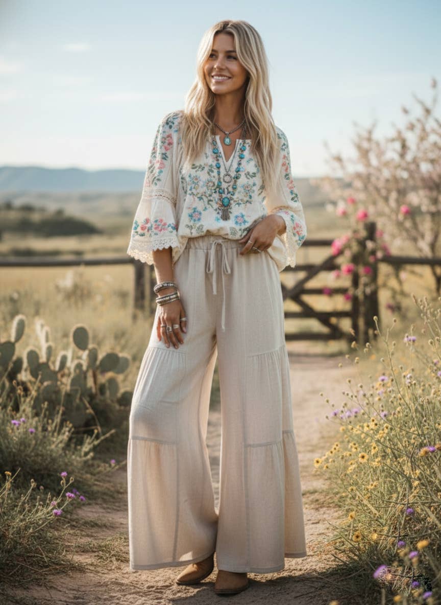 Tiered Palazzo Pants