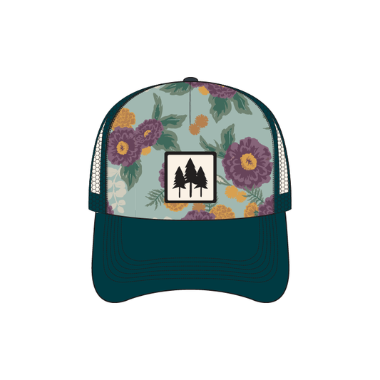 Three Tree Tri Tone Trucker- Fall Floral