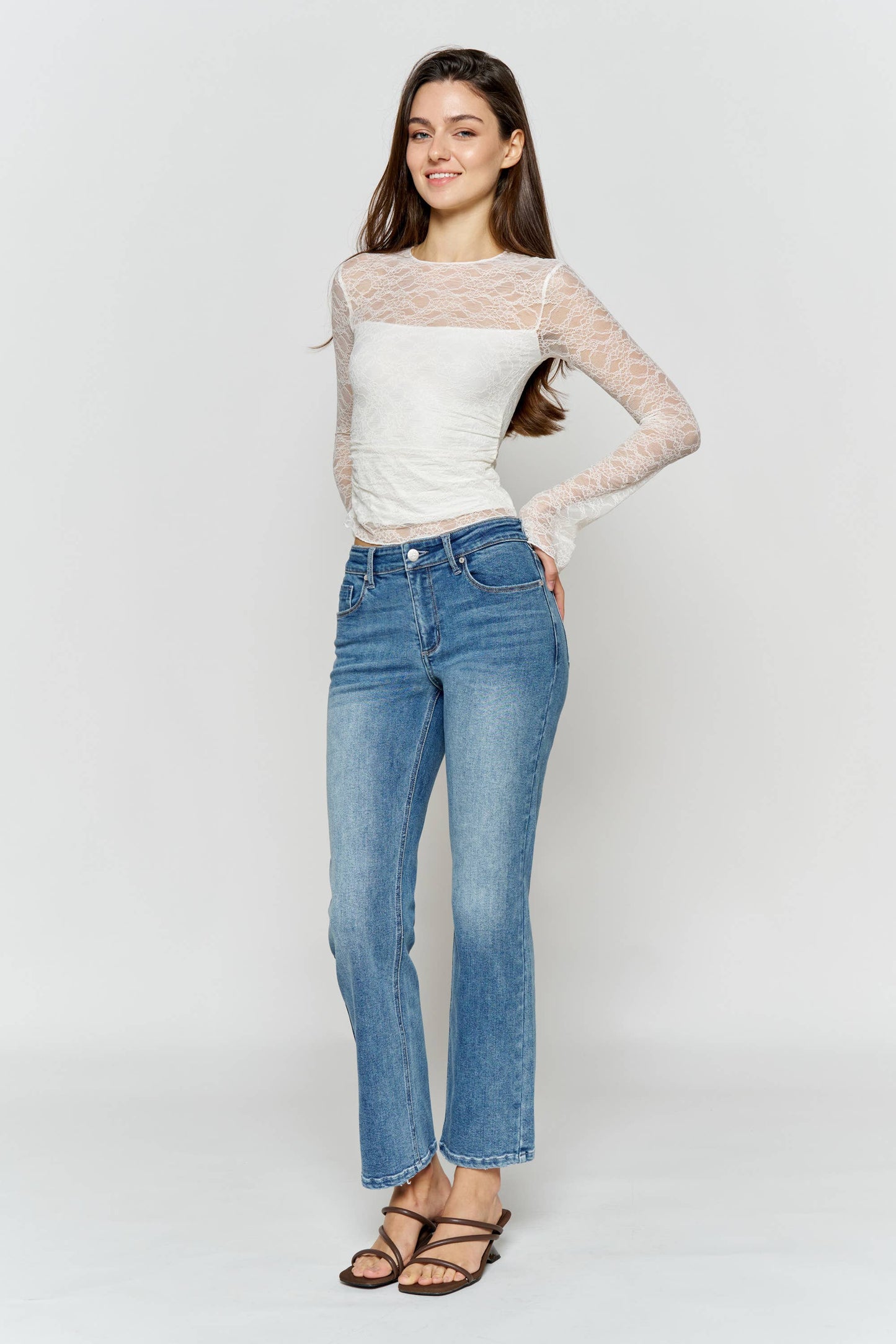 OPEN PACK High Rise Straight Jeans WEP3733