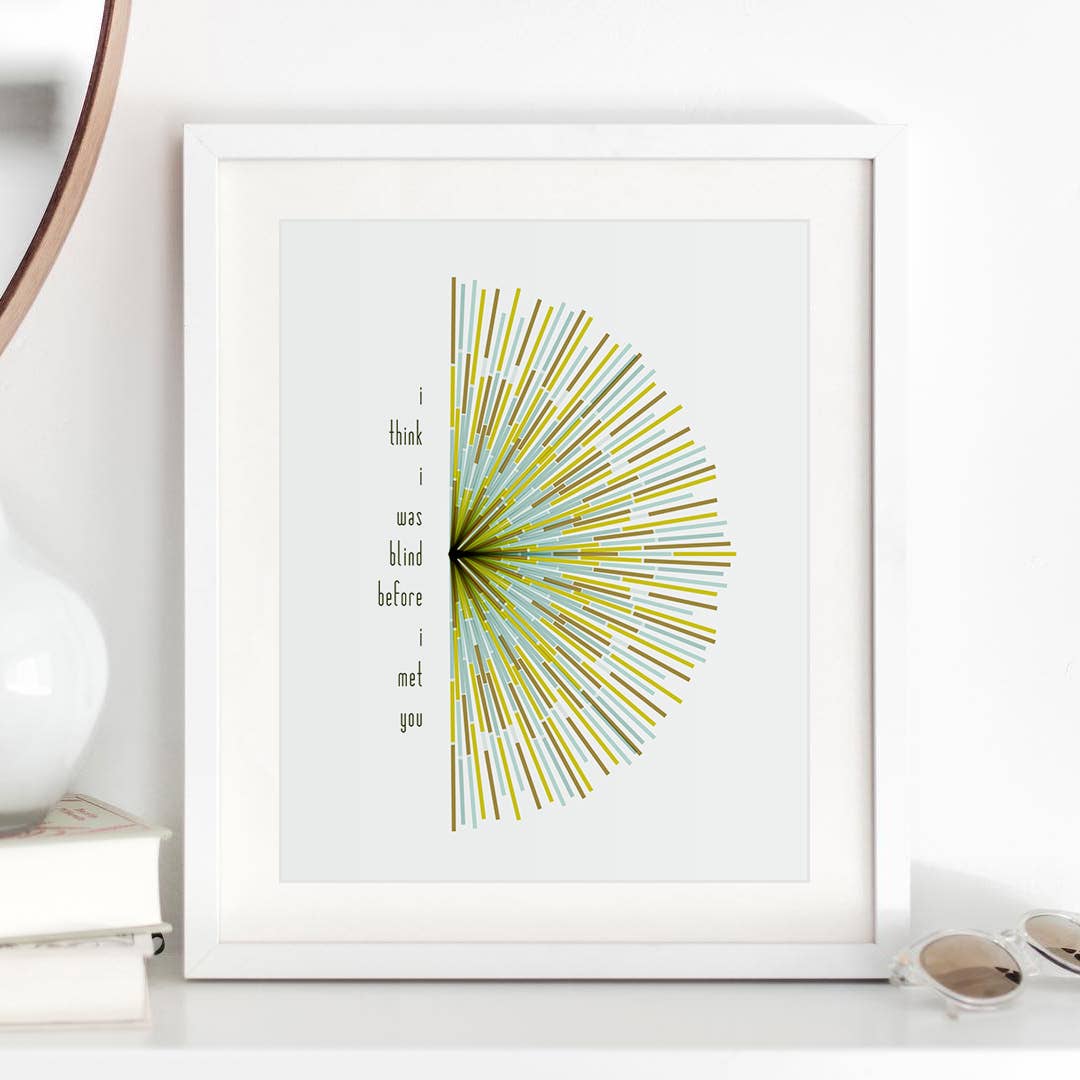Bright Eyes | First Day Of My Life song lyric wall art print