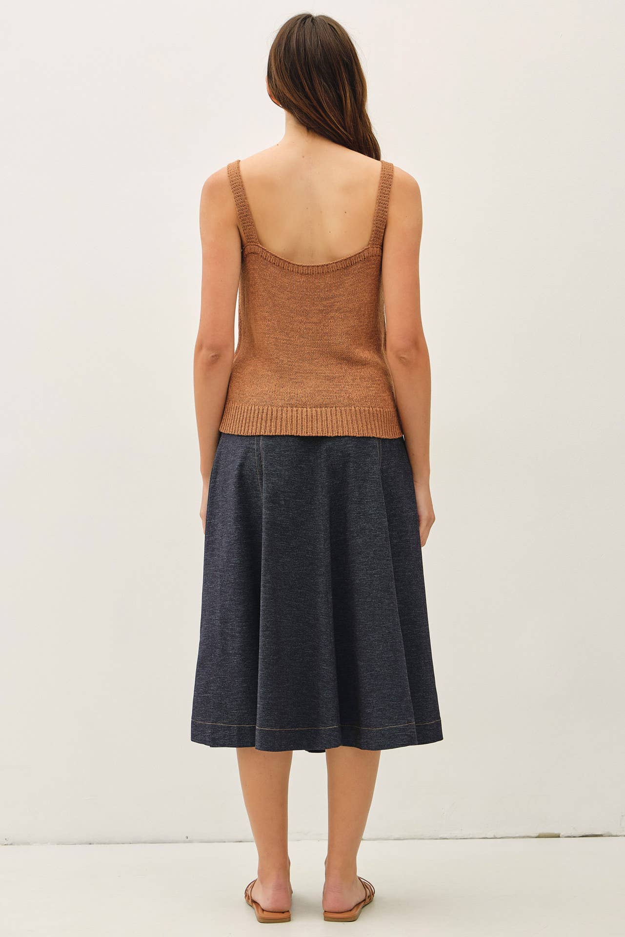 V-Neck Pointelle Sweater Tank