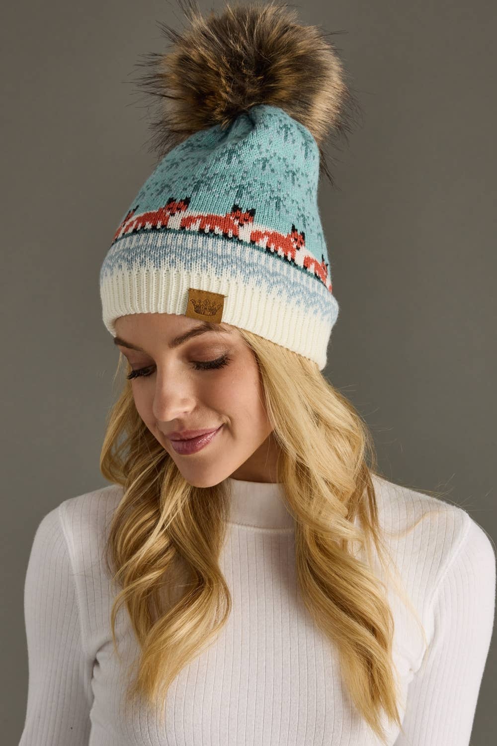 Lt. Blue Fox Pattern Hat
