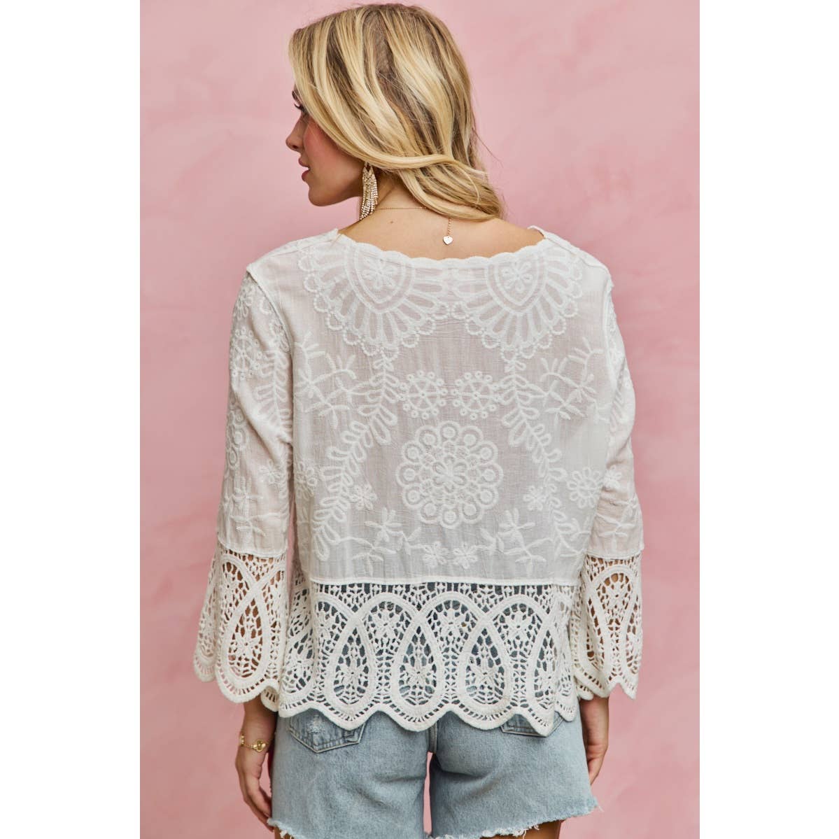 Embroidered Crotchet Boho Top