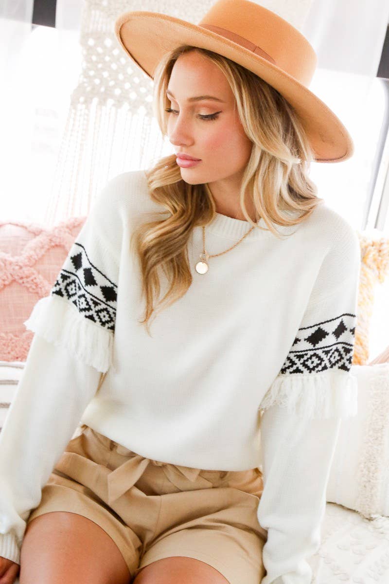 Aztec Round Neckline Sweater