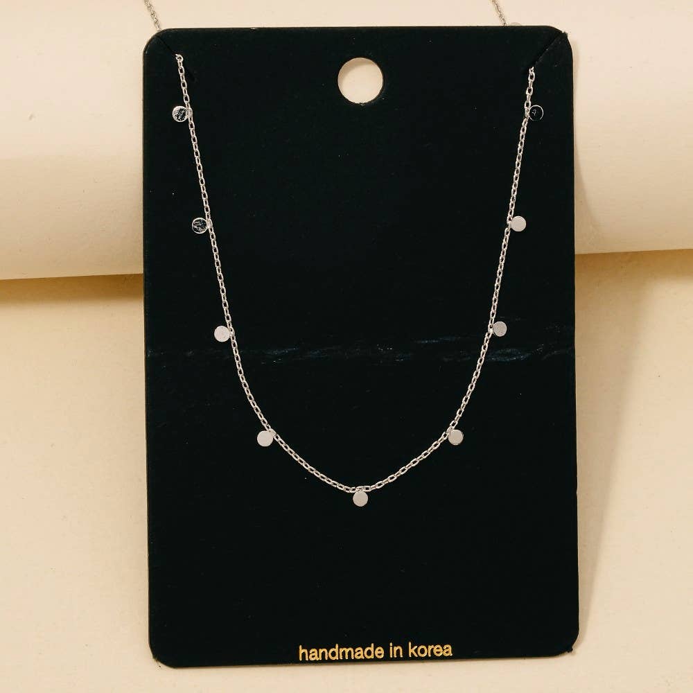 Dainty Mini Disc Station Necklace