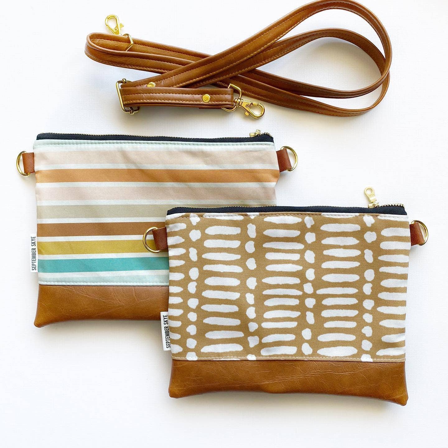 Small crossbody boho rainbow stripe