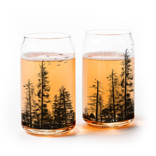 Pine Tree Forest Can Glasses