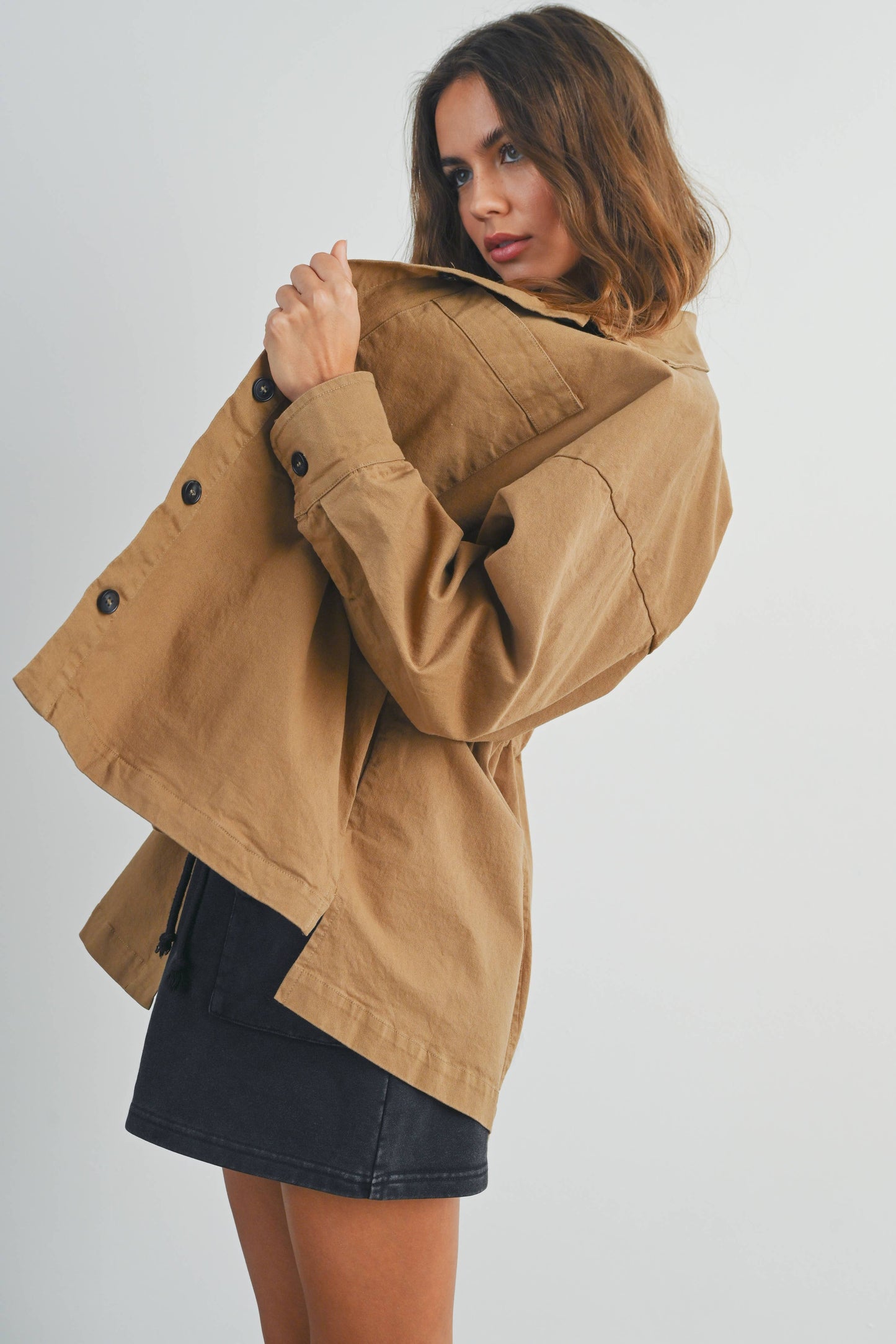 Fall Adjustable Waist Cotton Jacket