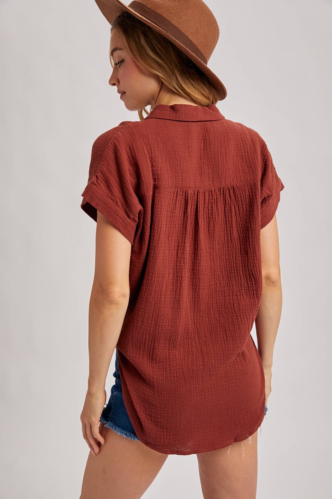 Front Tie Button Up Shirt