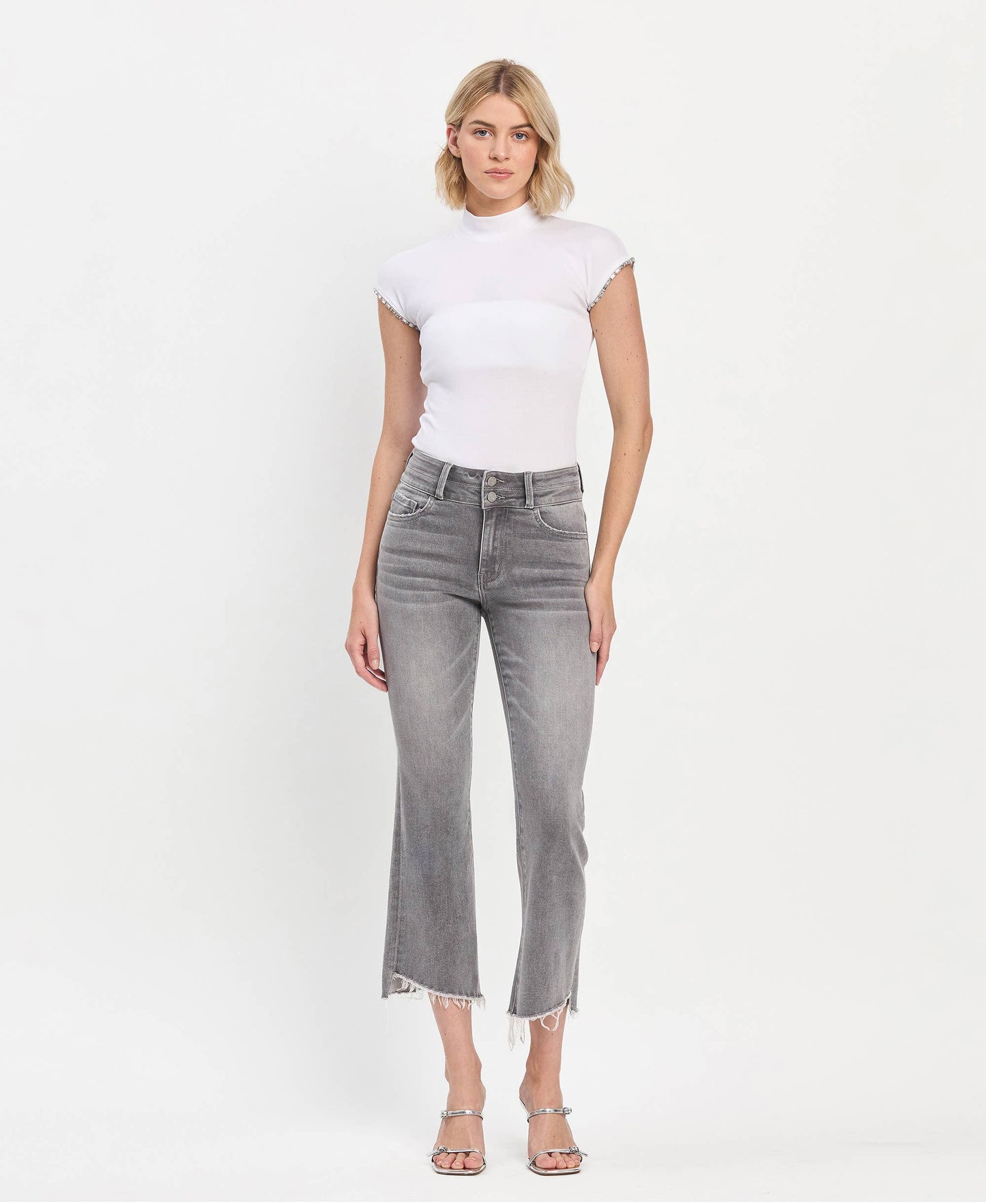 High Rise Bootcut Cropped Jeans