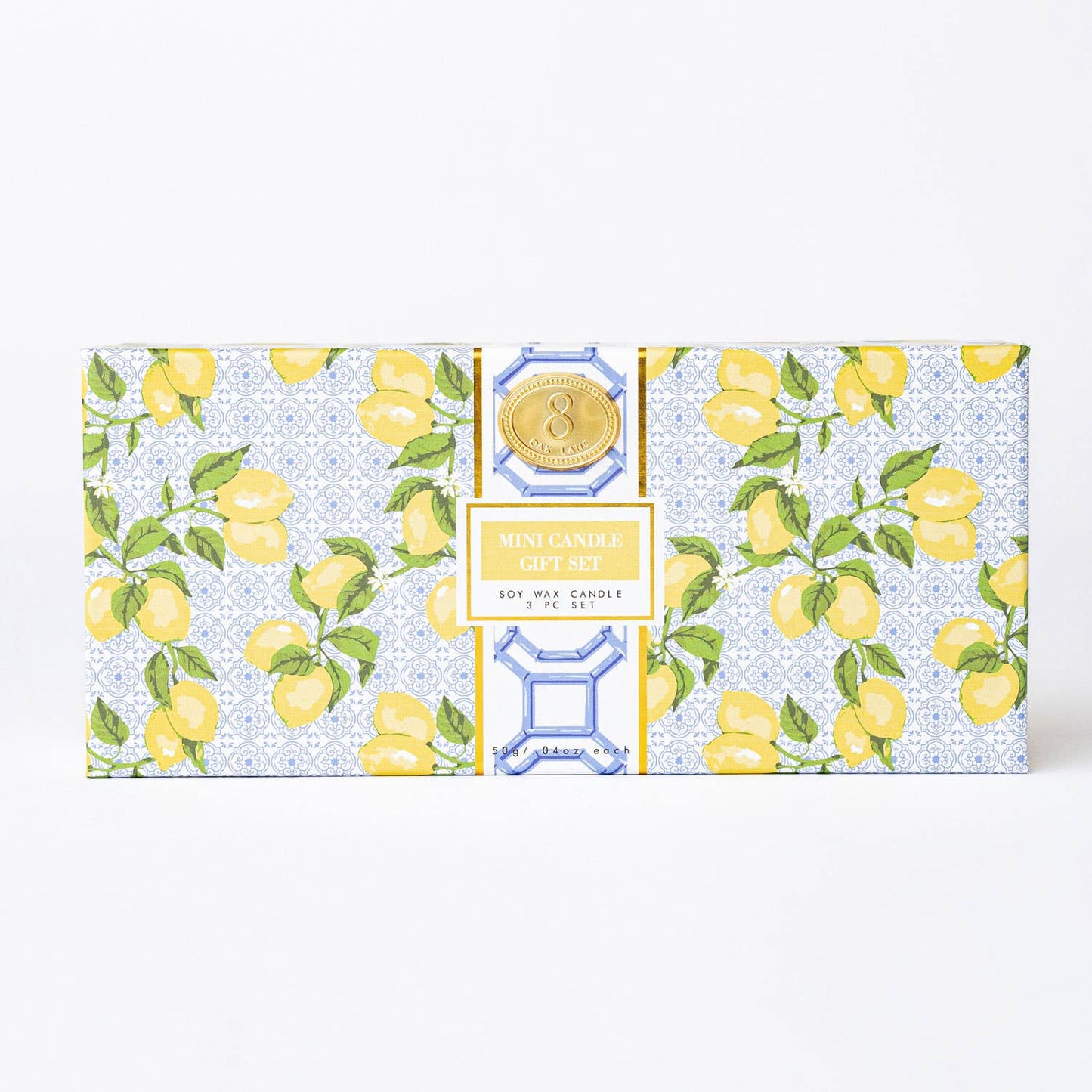 Lemon Trellis 3 Piece Assorted Candle Boxed Set