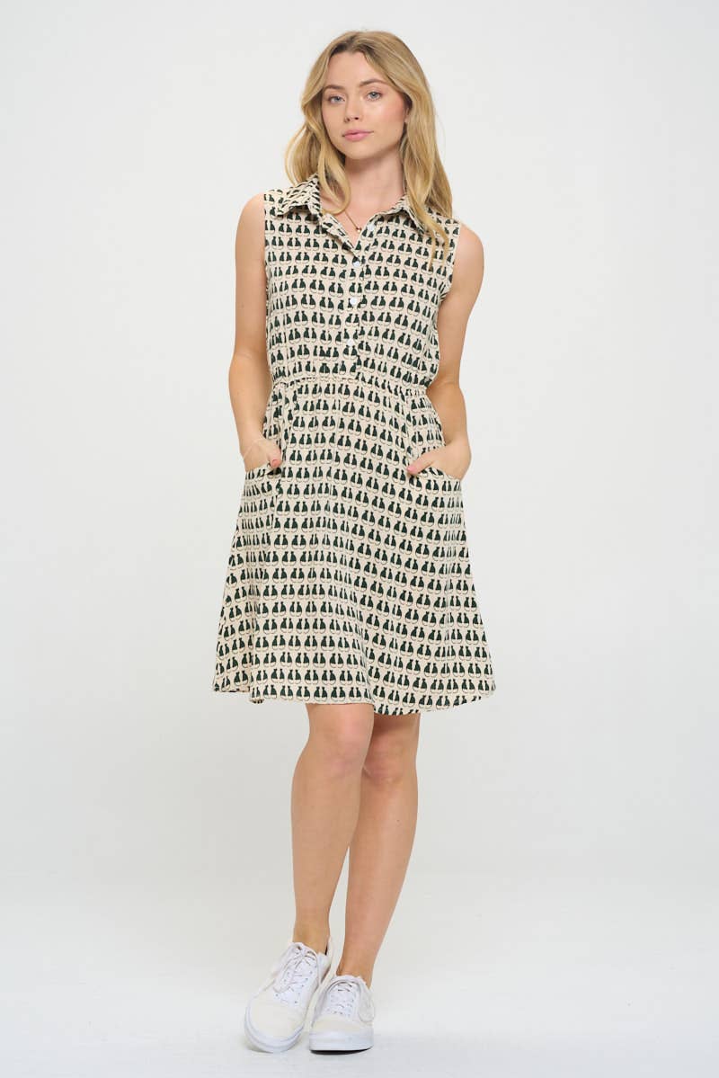 Kitty Cat Print Dress