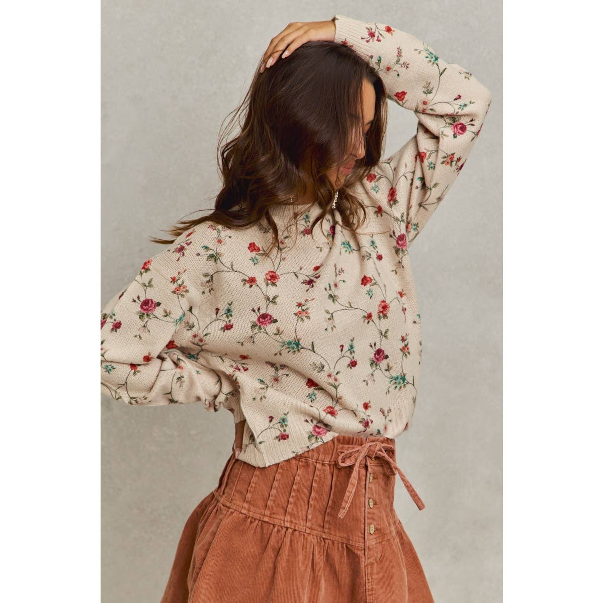Blossoming Vine Knit Sweater