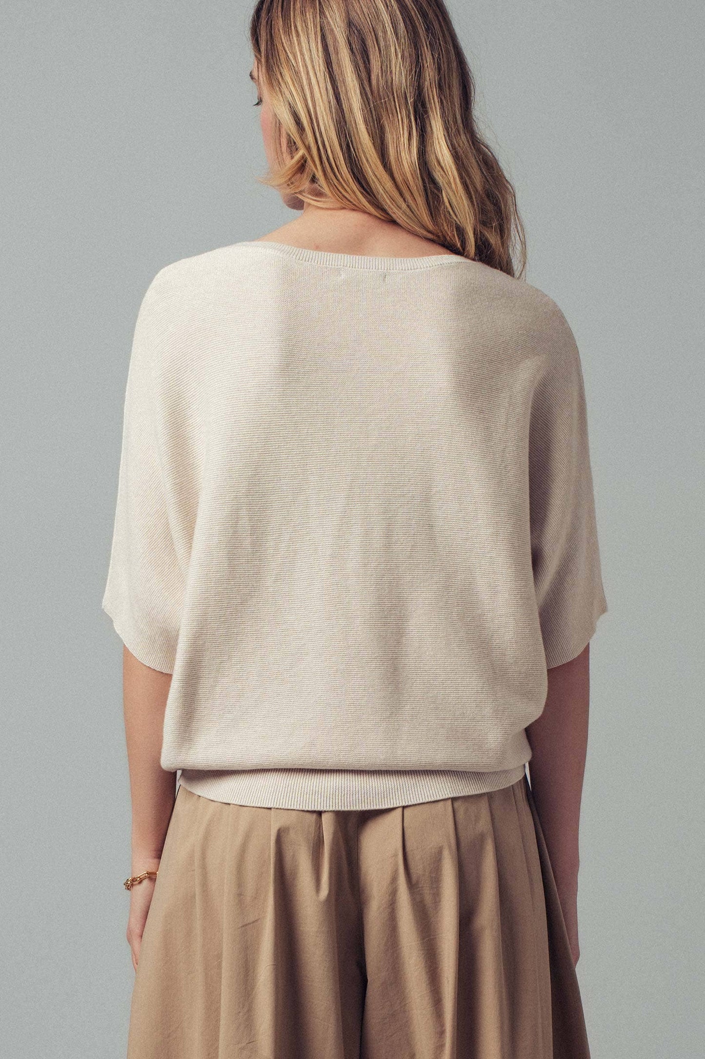 Relaxed Dolman Sleeve Knit Sweater