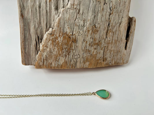 Green Opal Teardrop Necklace