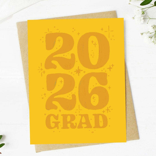 2026 Grad Yellow Graduation Card