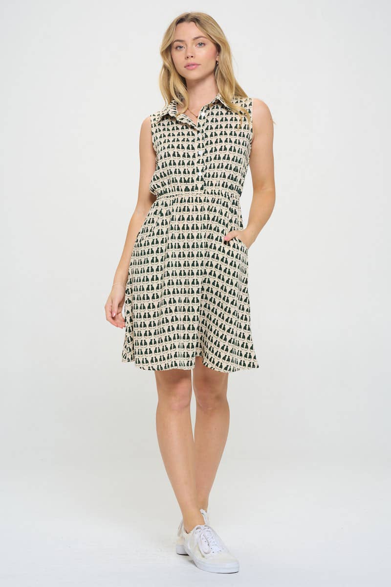 Kitty Cat Print Dress