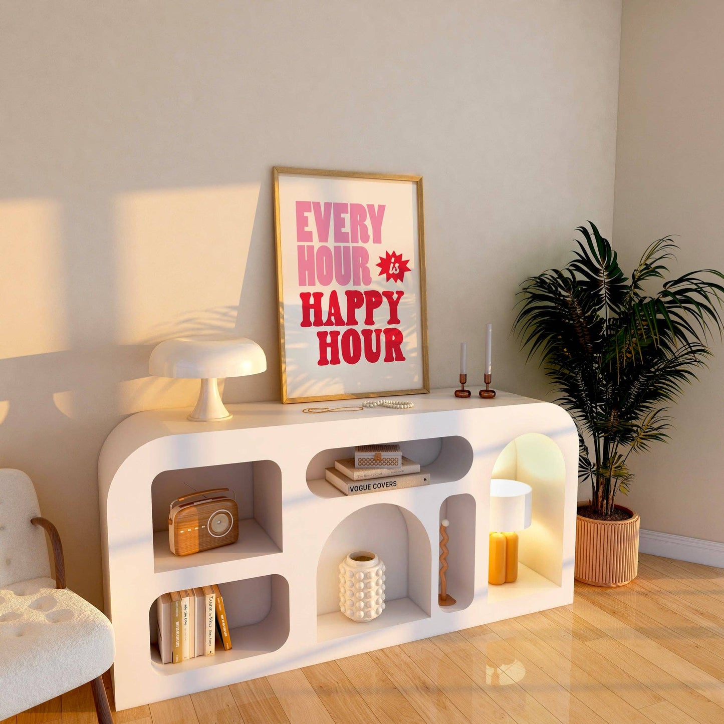 Every Hour is Happy Hour Print | Bar Cart Art Print