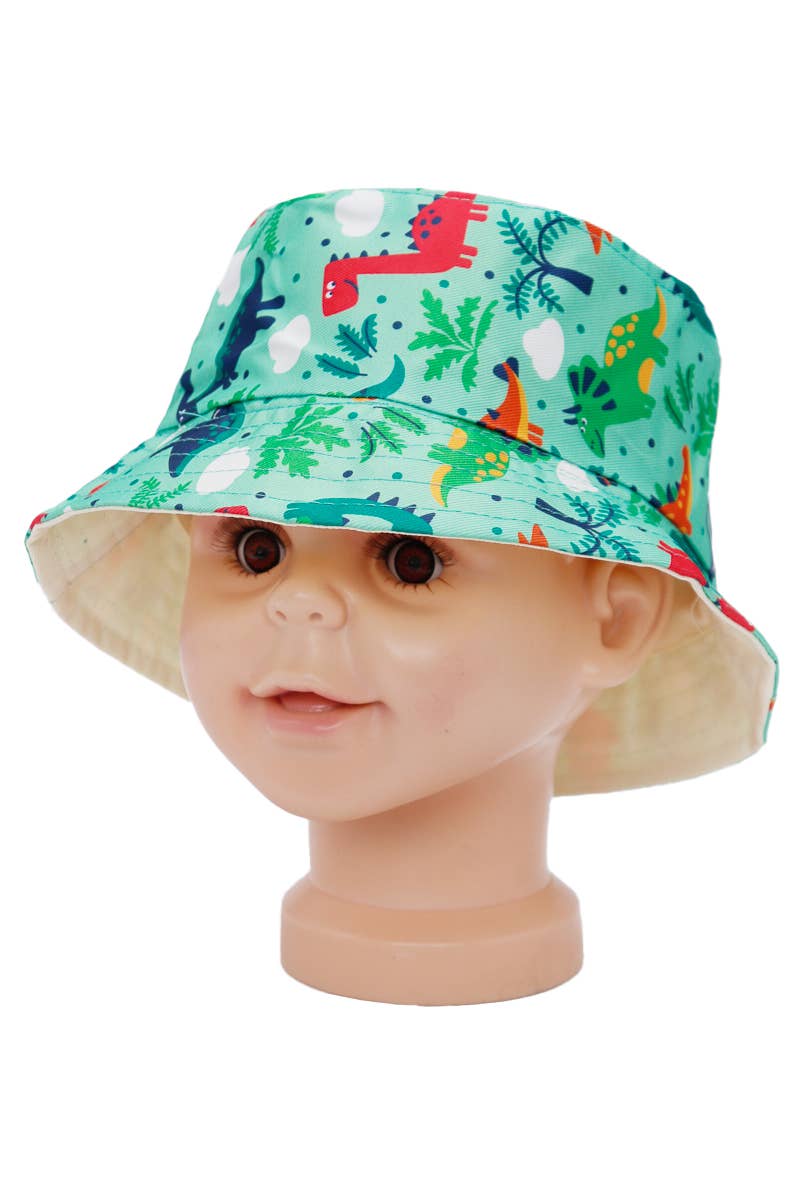 Kids Dinosaur Land Polyester Bucket Hat