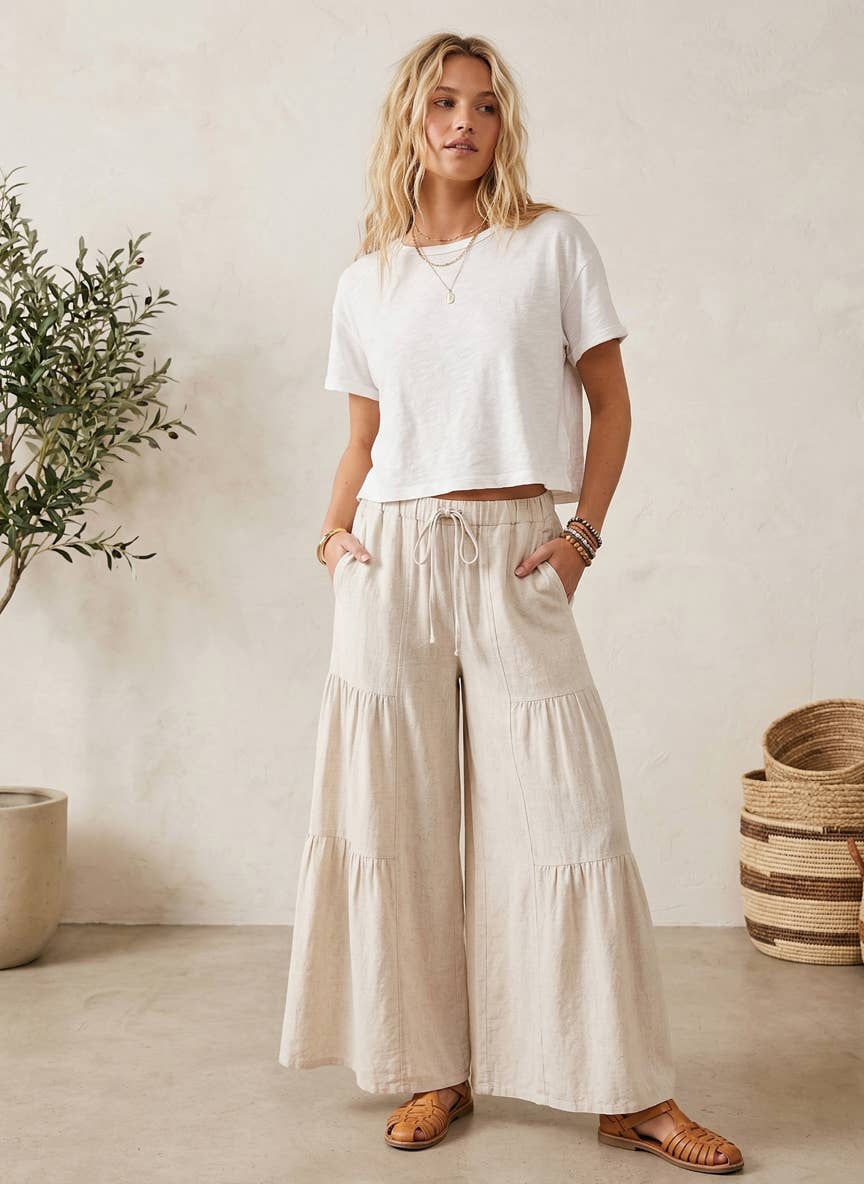 Tiered Palazzo Pants