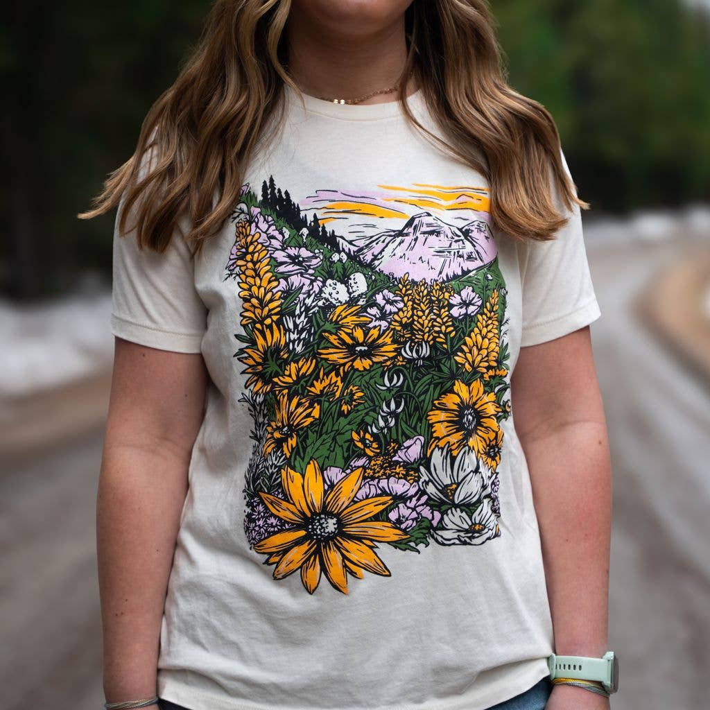 Flower Meadow Ladies Relaxed Tee