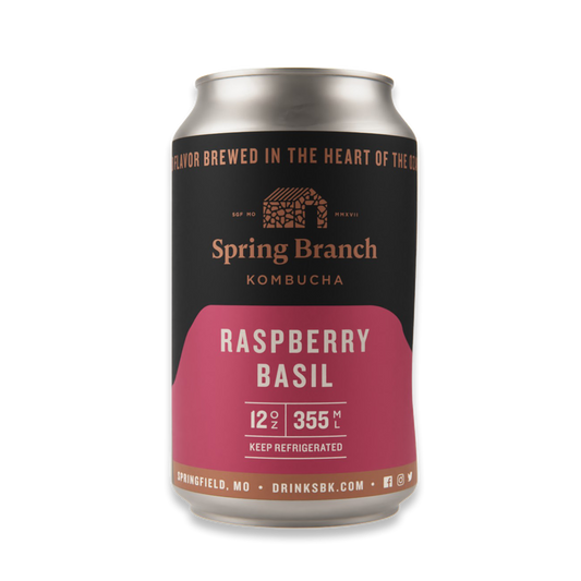 Raspberry Basil Kombucha, 12 oz
