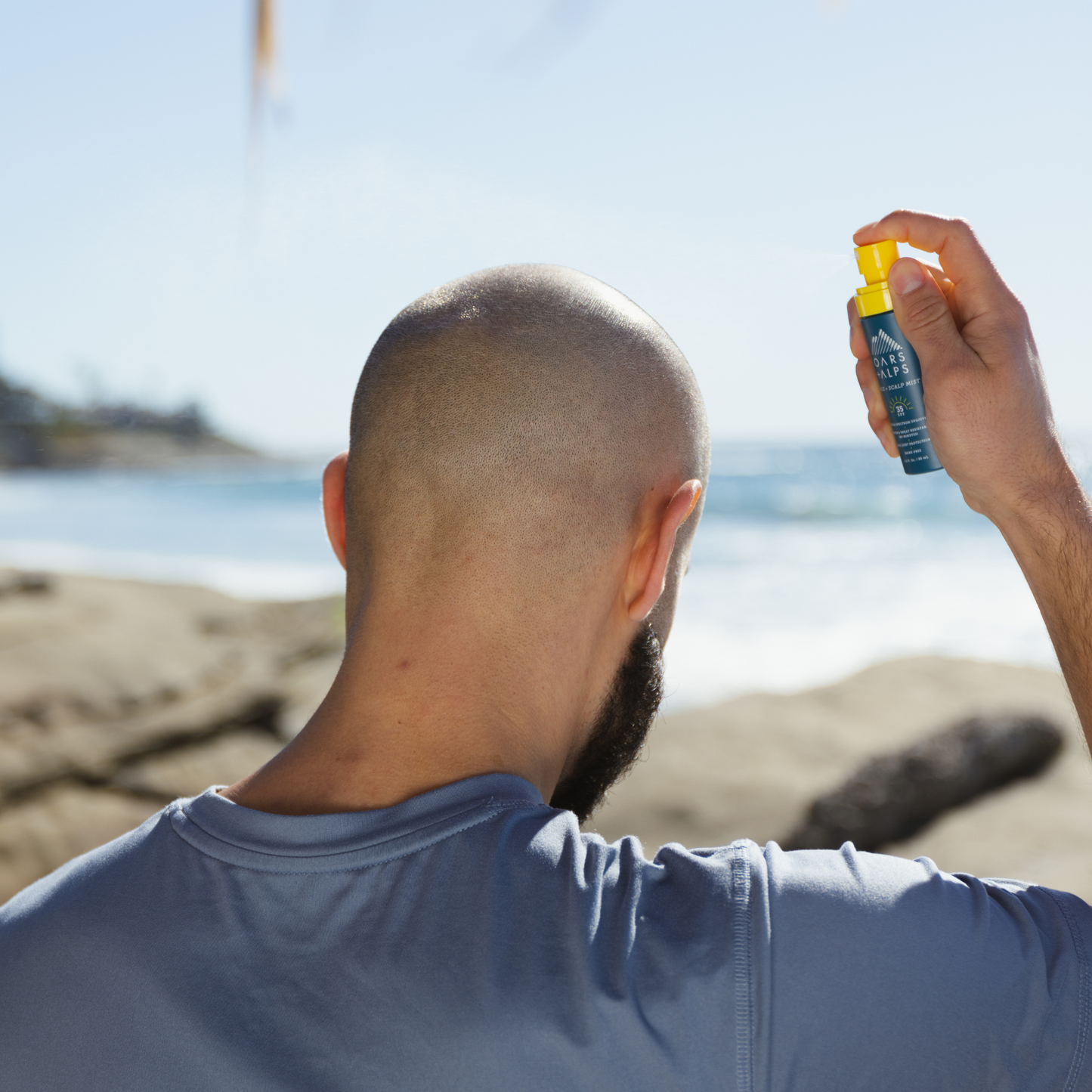 Men's Face + Scalp Mist with SPF 35, Lightweight Sunscreen