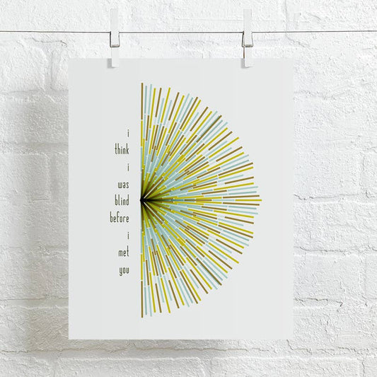 Bright Eyes | First Day Of My Life song lyric wall art print