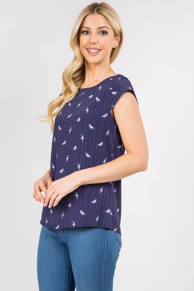 Swallow Bird Print Top