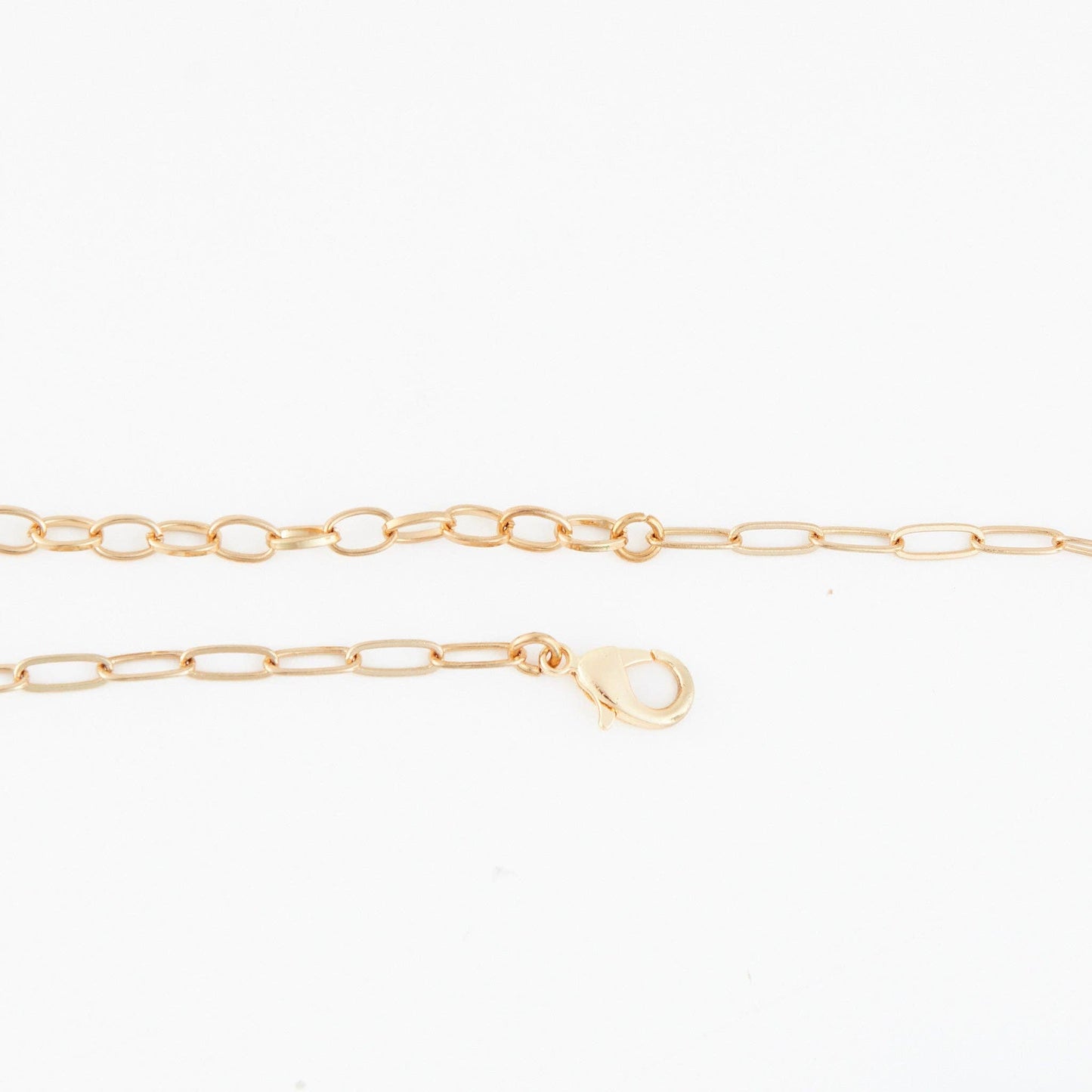 18" Gold and Green Paperclip Chain Necklace
