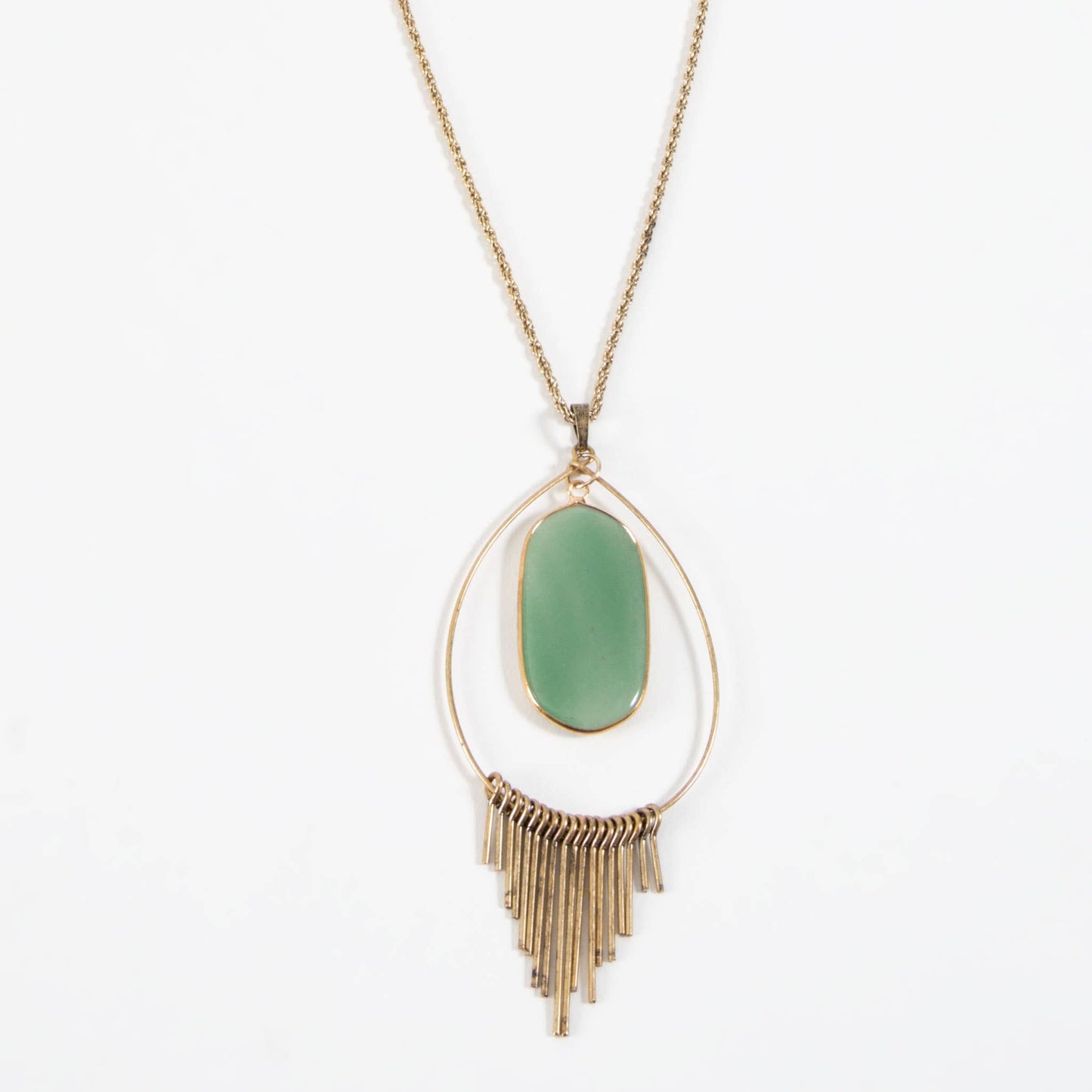 Sale -Valerie Green Aventurine Teardrop 27" Pendant Necklace