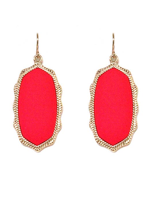 Gold Rim Abstract Dangle Earrings